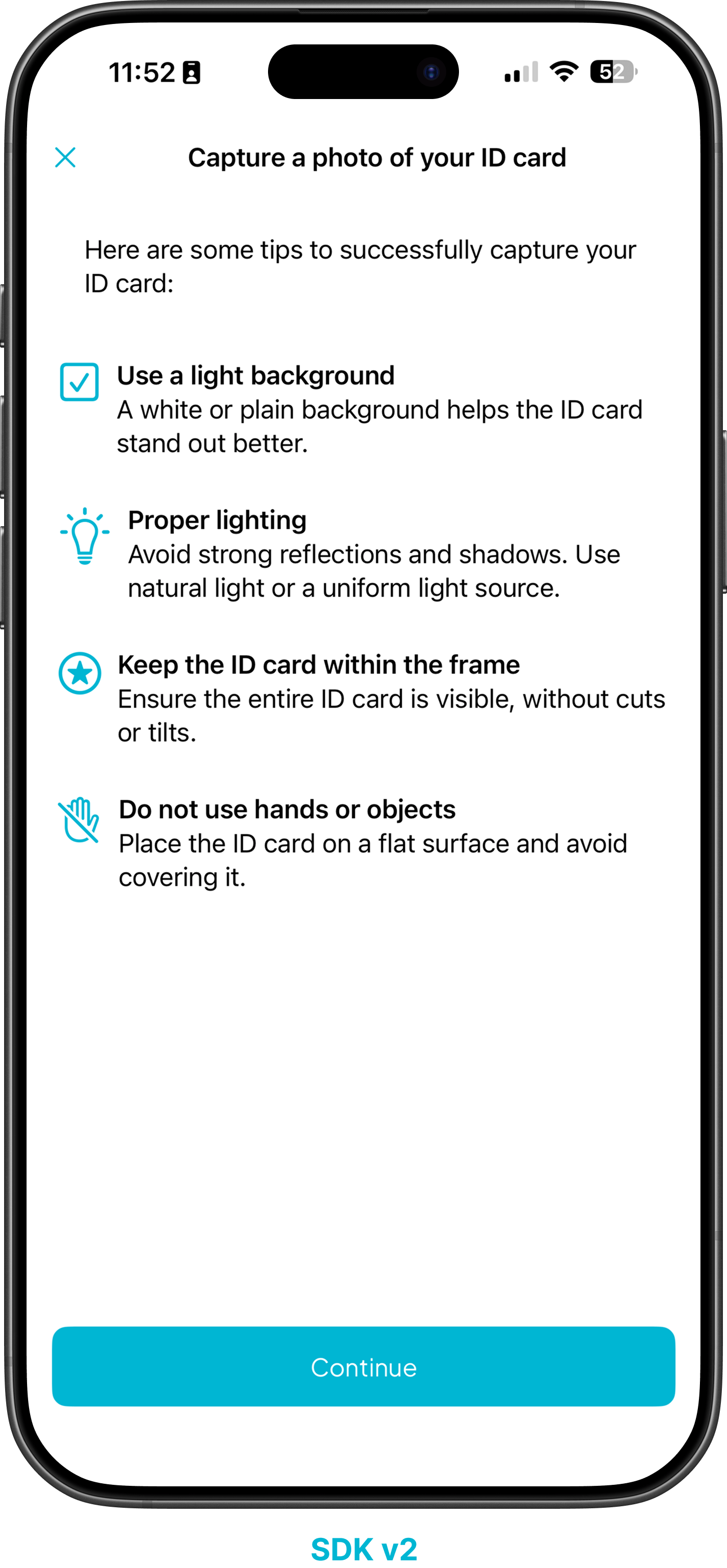 Capture instruction screen on iOS
