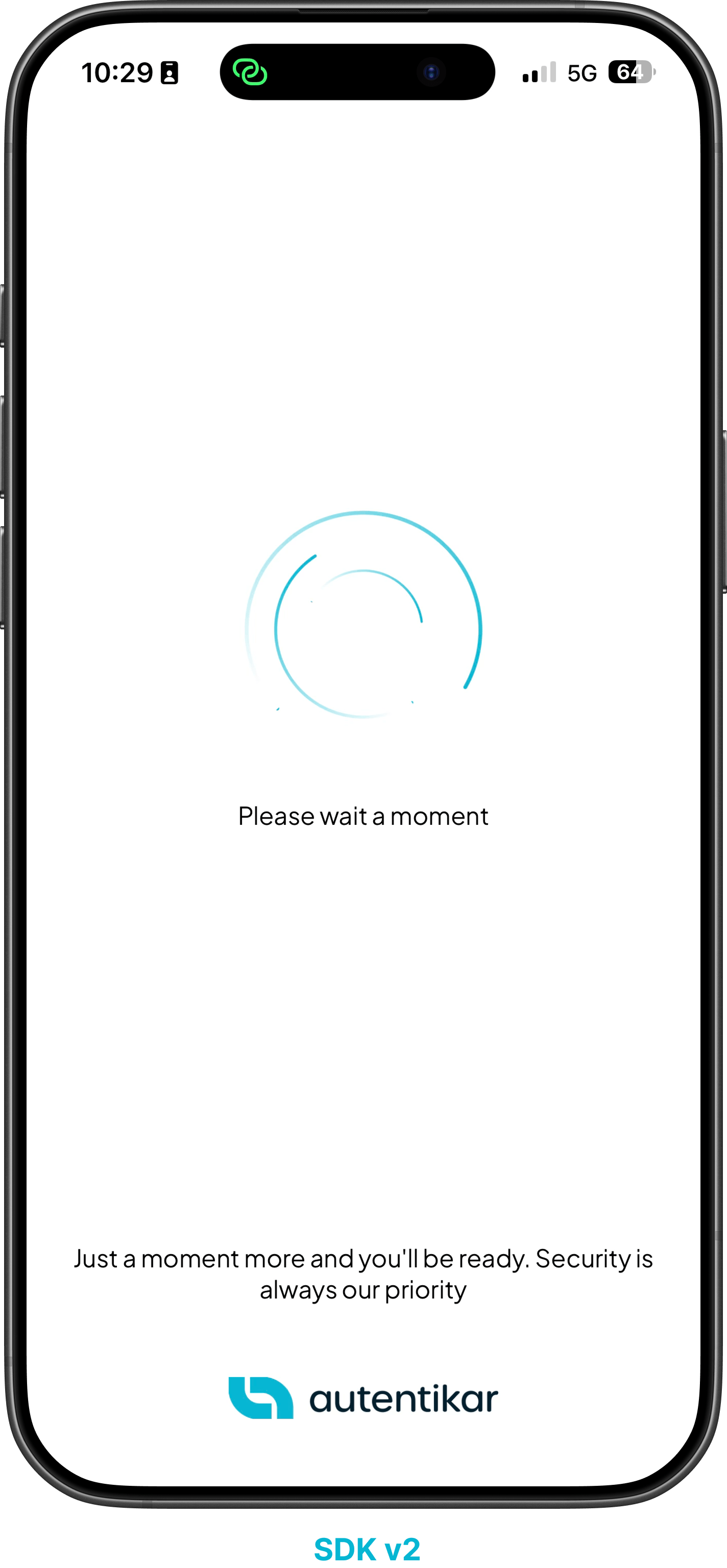 Autentikar SDK v2 loading screen on Android