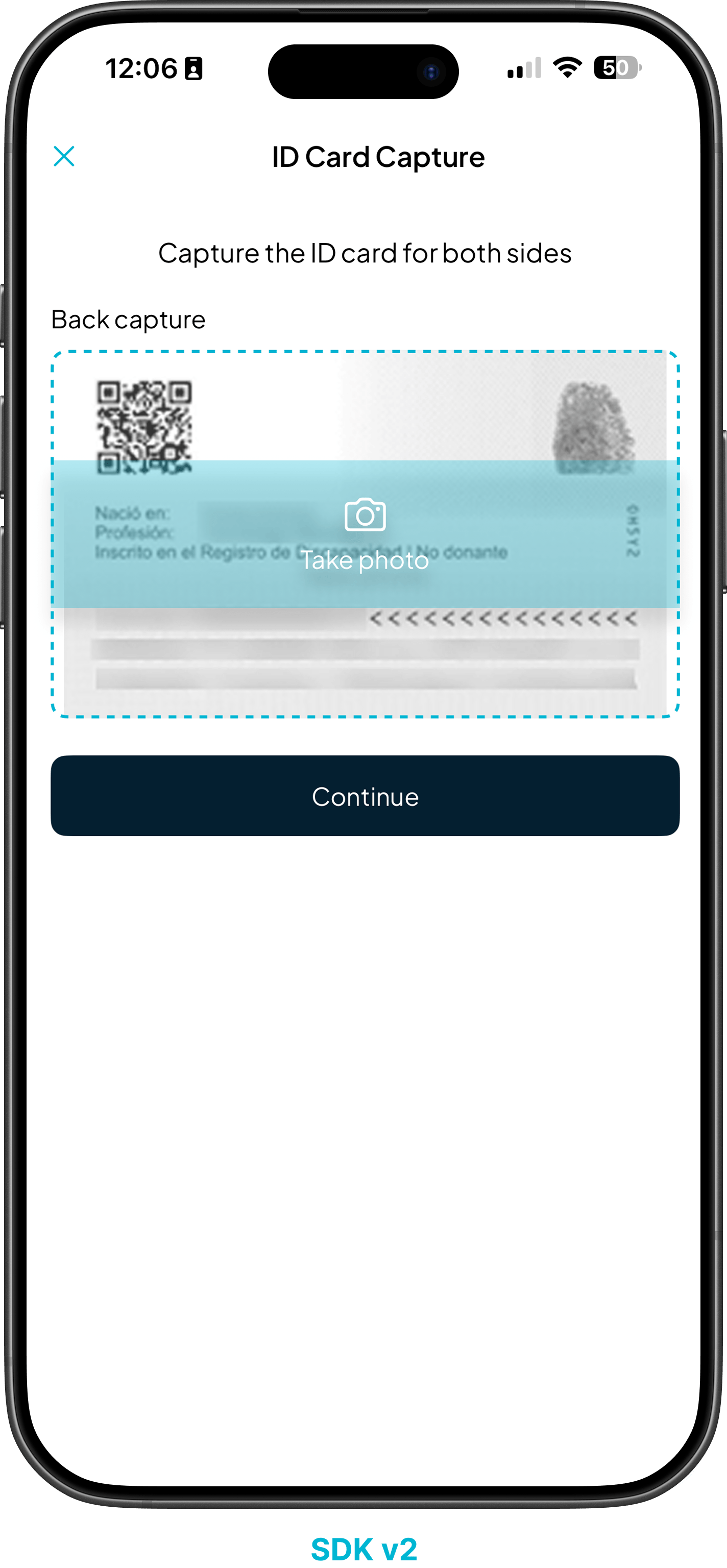 PhotoIDScan capture screen on Android
